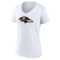 Baltimore Ravens Women's Primary Team Logo V-Neck T-Shirt - White sale