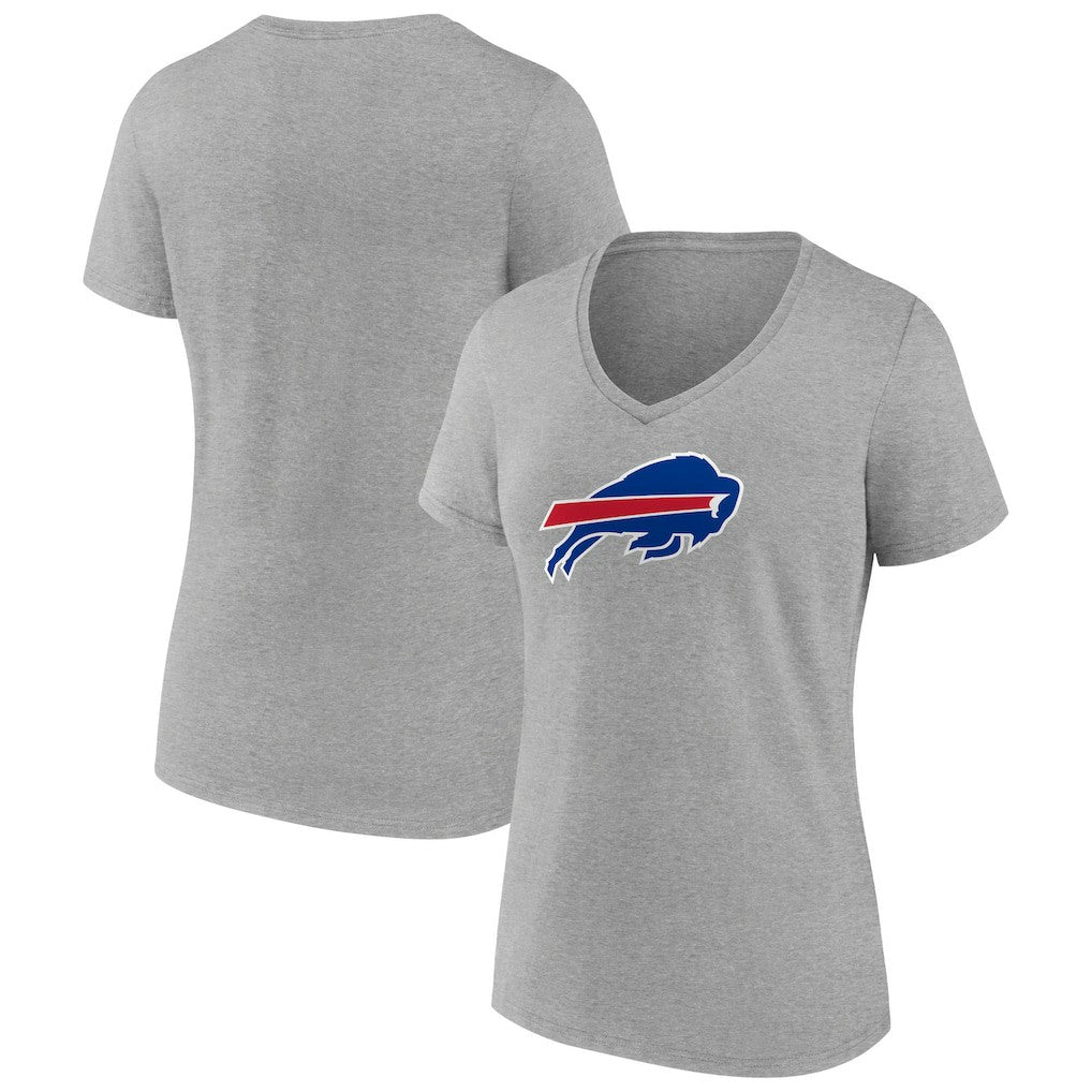 Buffalo Bills Women's Primary Team Logo V-Neck T-Shirt - Heather Gray outlet