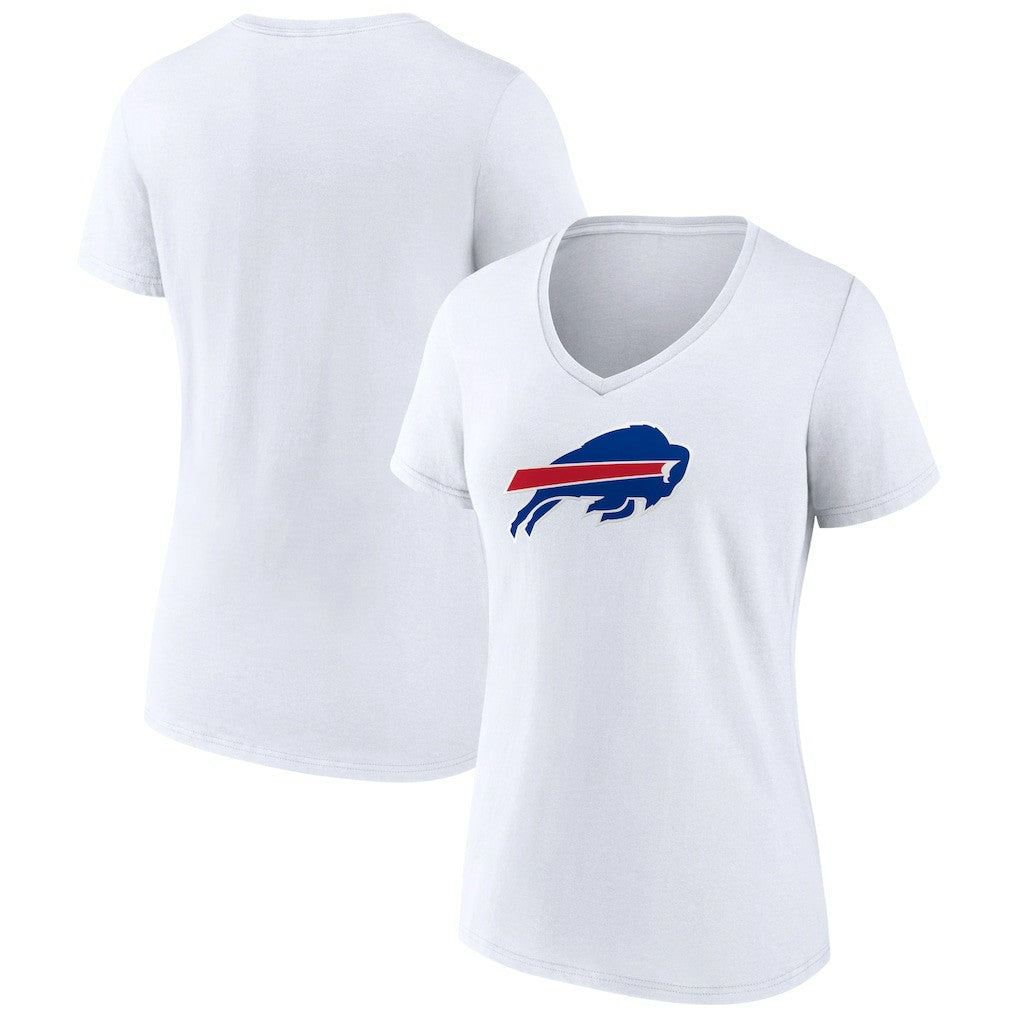 Buffalo Bills Women's Primary Team Logo V-Neck T-Shirt - White sale