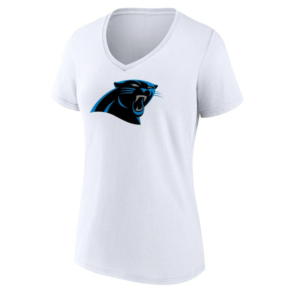 Carolina Panthers Women's Primary Team Logo V-Neck T-Shirt - White sale