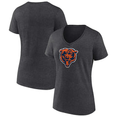 Chicago Bears Women's Primary Team Logo V-Neck T-Shirt - Charcoal outlet
