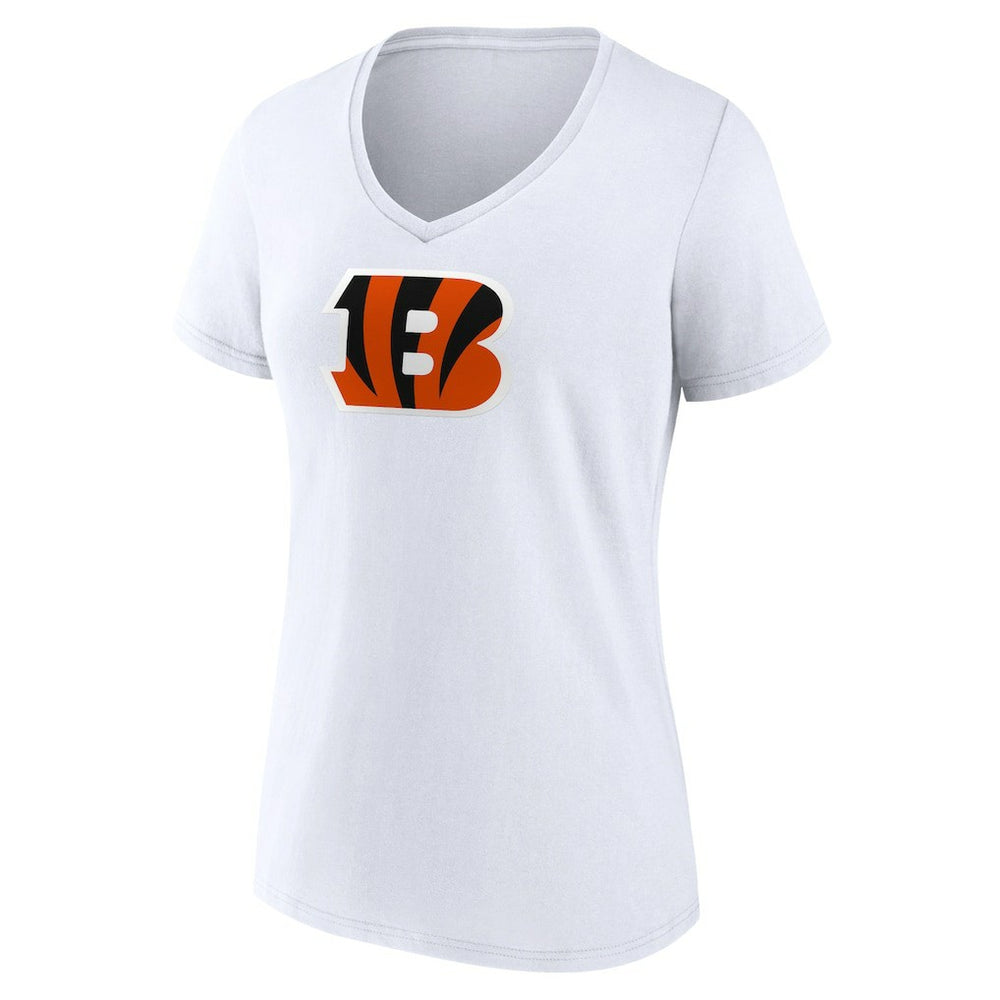 Cincinnati Bengals Women's Primary Team Logo V-Neck T-Shirt - White outlet