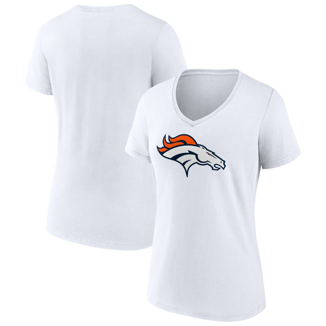 Denver Broncos Women's Primary Team Logo V-Neck T-Shirt - White sale
