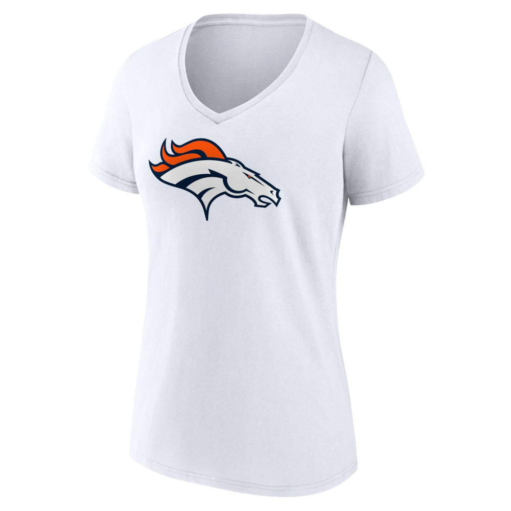 Denver Broncos Women's Primary Team Logo V-Neck T-Shirt - White sale