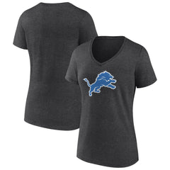 Detroit Lions Women's Primary Team Logo V-Neck T-Shirt - Charcoal for sale