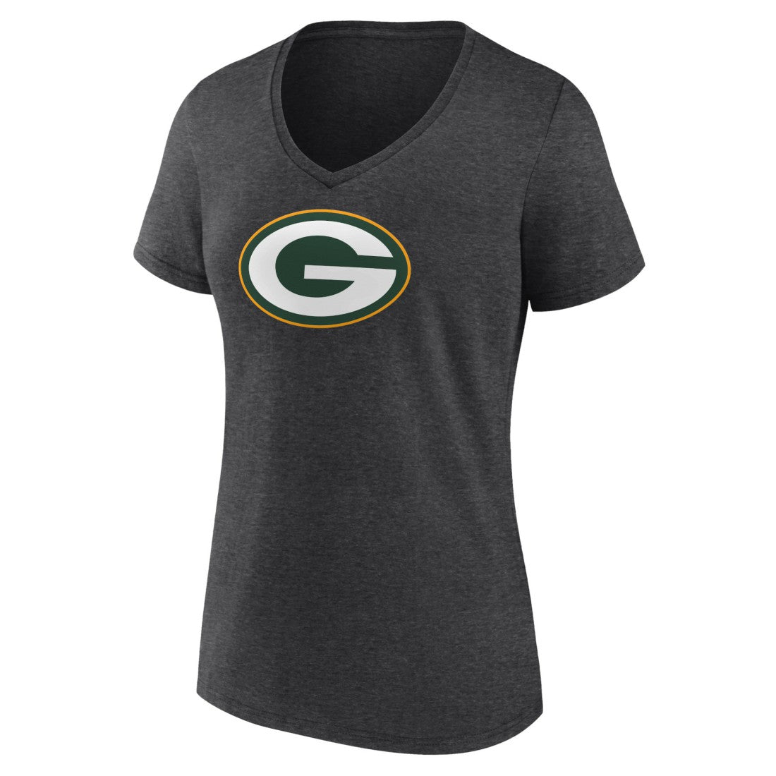Green Bay Packers Women's Primary Team Logo V-Neck T-Shirt - Charcoal online