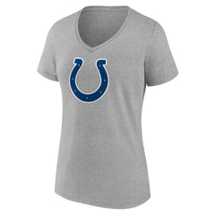 Indianapolis Colts Women's Primary Team Logo V-Neck T-Shirt - Heather Gray on sale