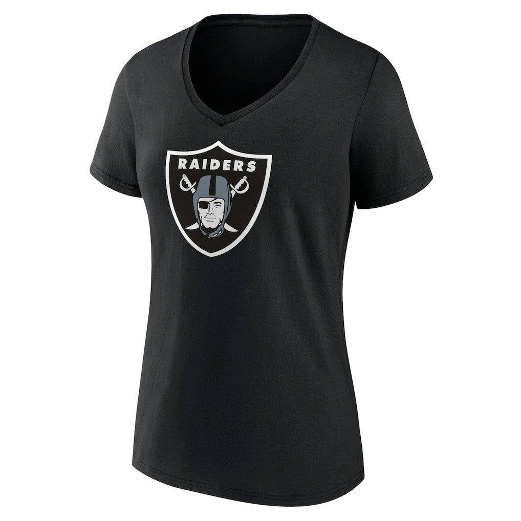 Las Vegas Raiders Women's Primary Team Logo V-Neck T-Shirt - Black on sale