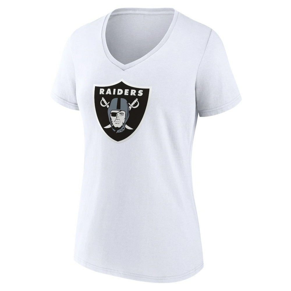 Las Vegas Raiders Women's Primary Team Logo V-Neck T-Shirt - White cheap