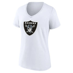 Las Vegas Raiders Women's Primary Team Logo V-Neck T-Shirt - White cheap