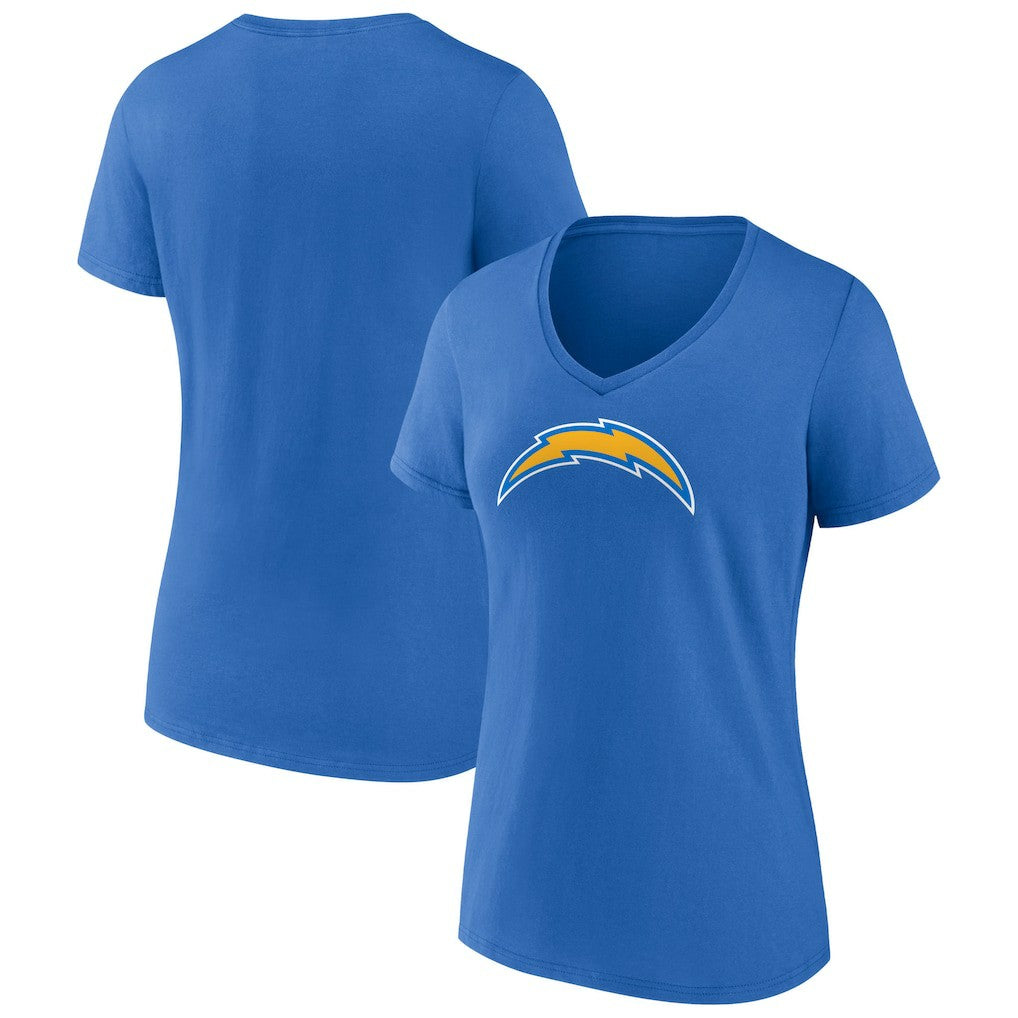 Los Angeles Chargers Women's Primary Team Logo V-Neck T-Shirt - Powder Blue sale