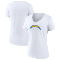 Los Angeles Chargers Women's Primary Team Logo V-Neck T-Shirt - White cheap