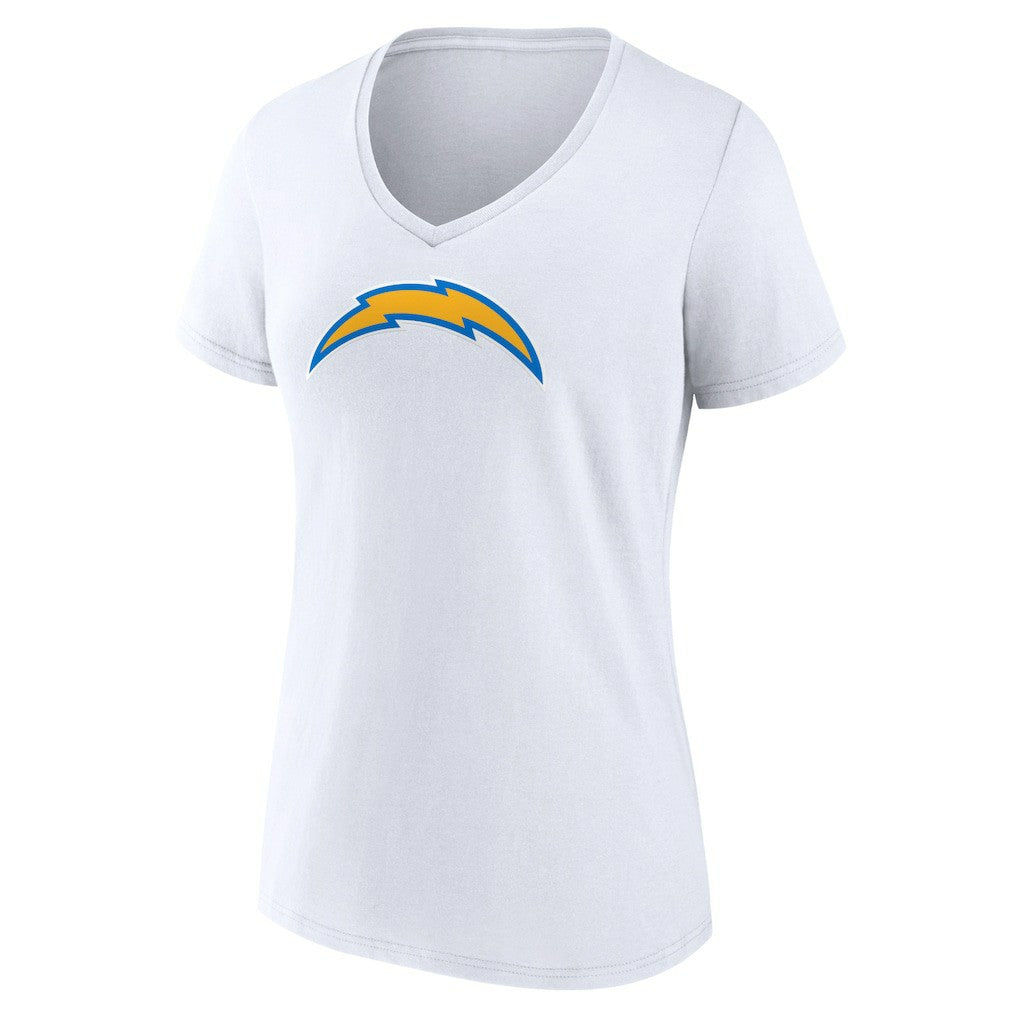 Los Angeles Chargers Women's Primary Team Logo V-Neck T-Shirt - White cheap