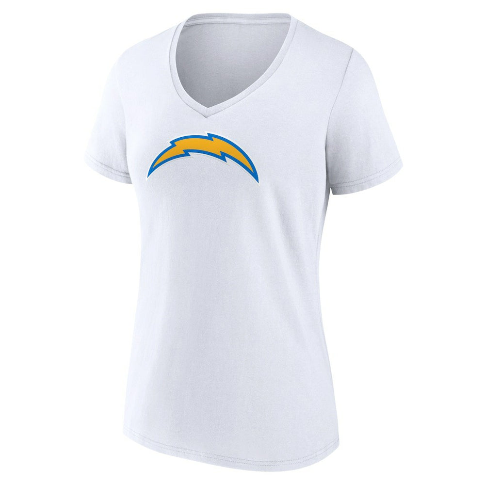 Los Angeles Chargers Women's Primary Team Logo V-Neck T-Shirt - White cheap