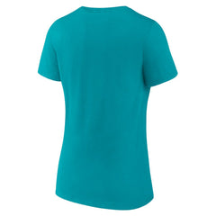 Miami Dolphins Women's Primary Team Logo V-Neck T-Shirt - Aqua discount