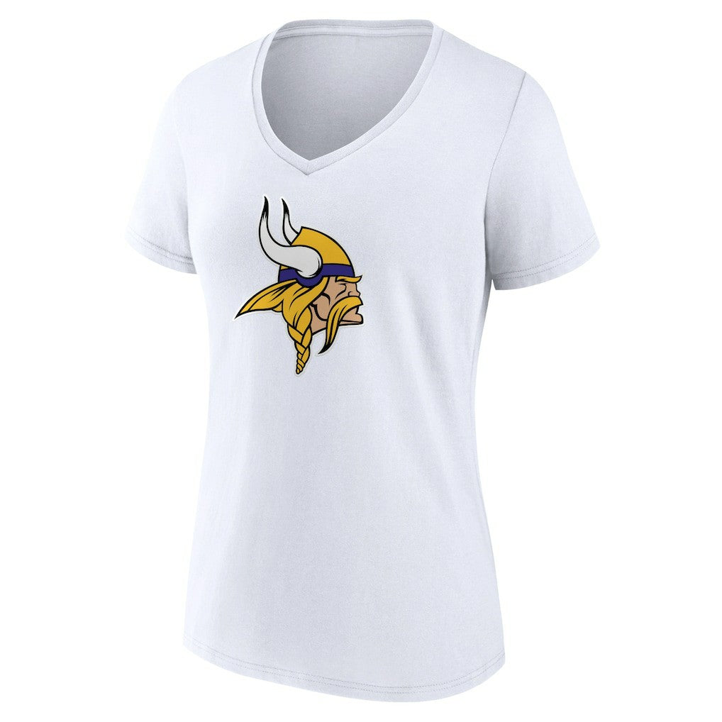 Minnesota Vikings Women's Primary Team Logo V-Neck T-Shirt - White cheap