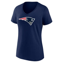 New England Patriots Women's Primary Team Logo V-Neck T-Shirt - Navy on sale