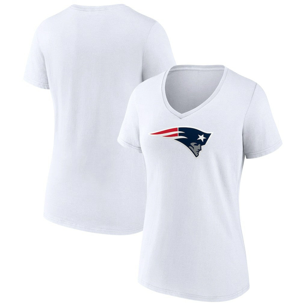 New England Patriots Women's Primary Team Logo V-Neck T-Shirt - White online