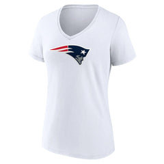 New England Patriots Women's Primary Team Logo V-Neck T-Shirt - White online