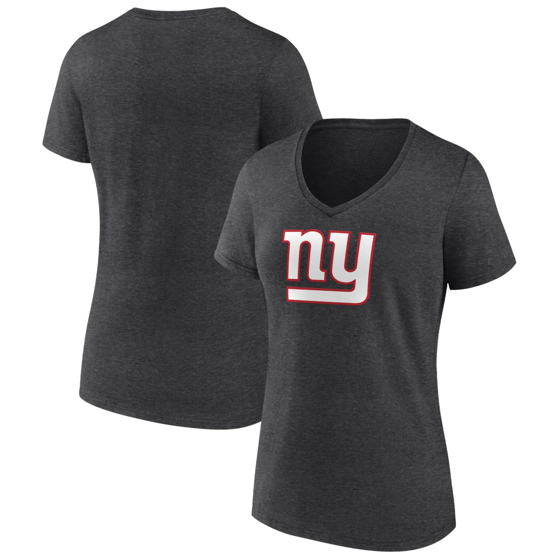 New York Giants Women's Primary Team Logo V-Neck T-Shirt - Charcoal outlet