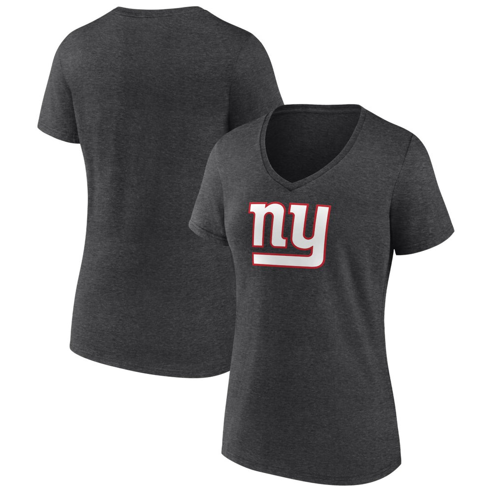 New York Giants Women's Primary Team Logo V-Neck T-Shirt - Charcoal outlet