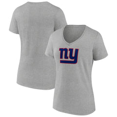 New York Giants Women's Primary Team Logo V-Neck T-Shirt - Heather Gray on sale