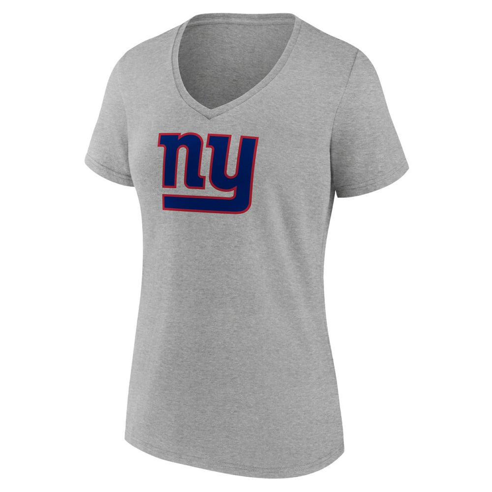 New York Giants Women's Primary Team Logo V-Neck T-Shirt - Heather Gray on sale