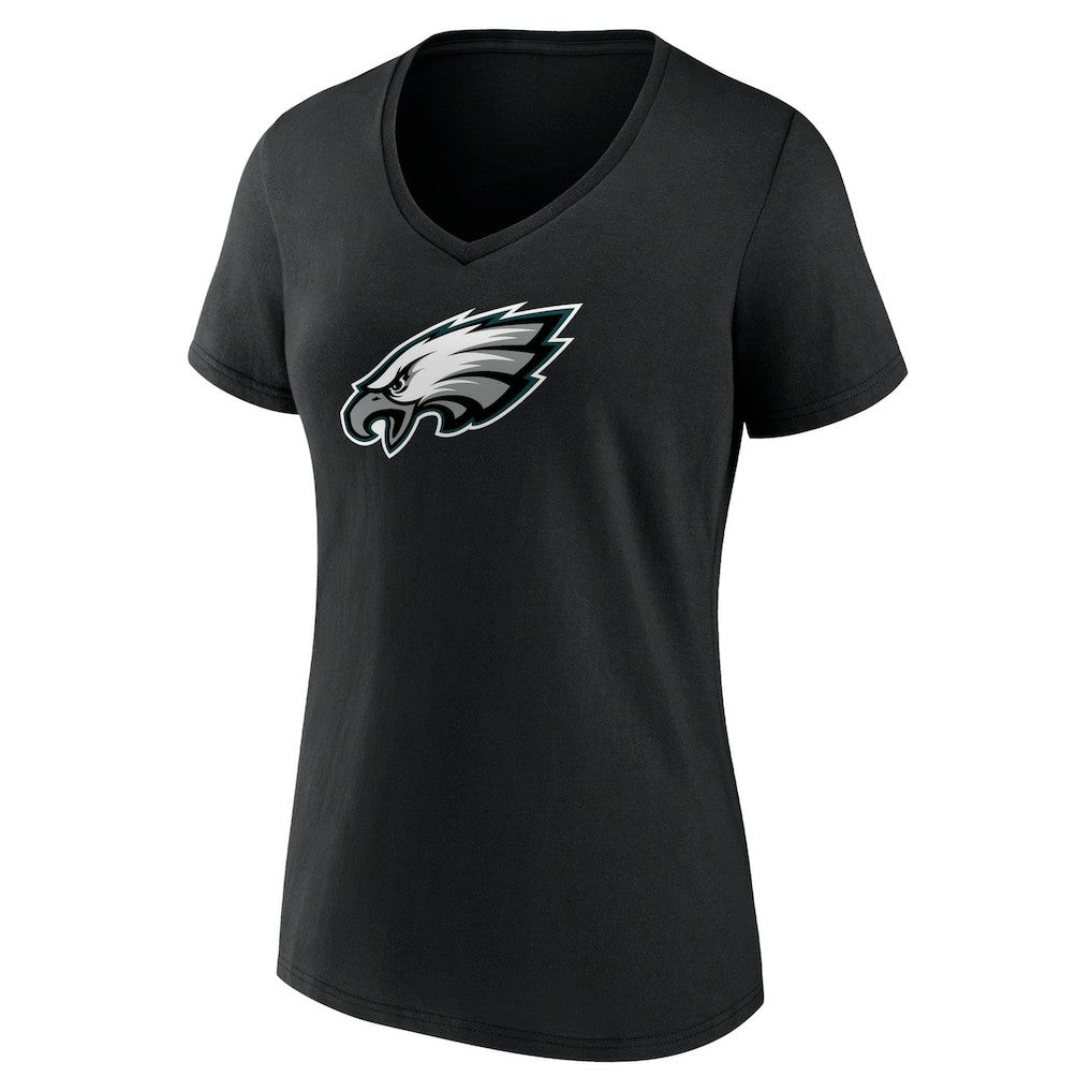 Philadelphia Eagles Women's Primary Team Logo V-Neck T-Shirt - Black on sale