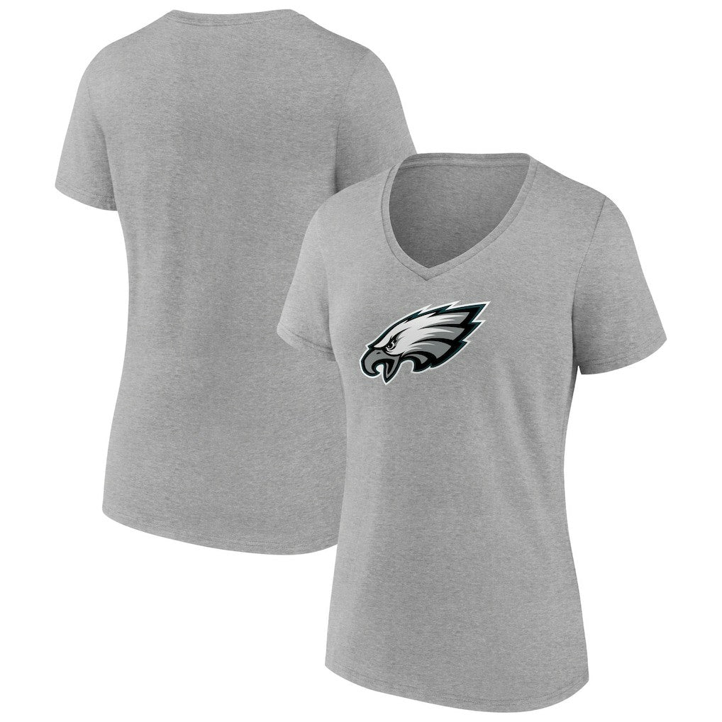 Philadelphia Eagles Women's Primary Team Logo V-Neck T-Shirt - Heather Gray on sale