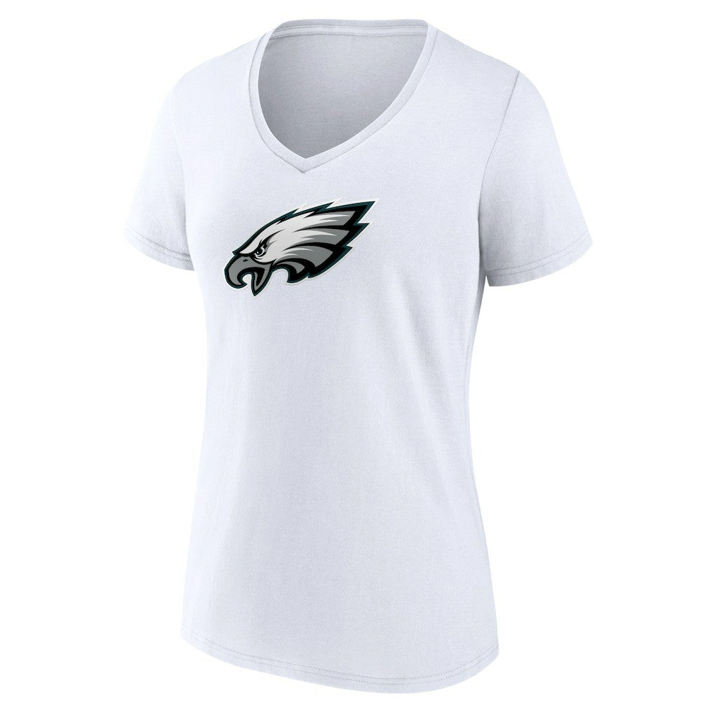 Philadelphia Eagles Women's Primary Team Logo V-Neck T-Shirt - White cheap
