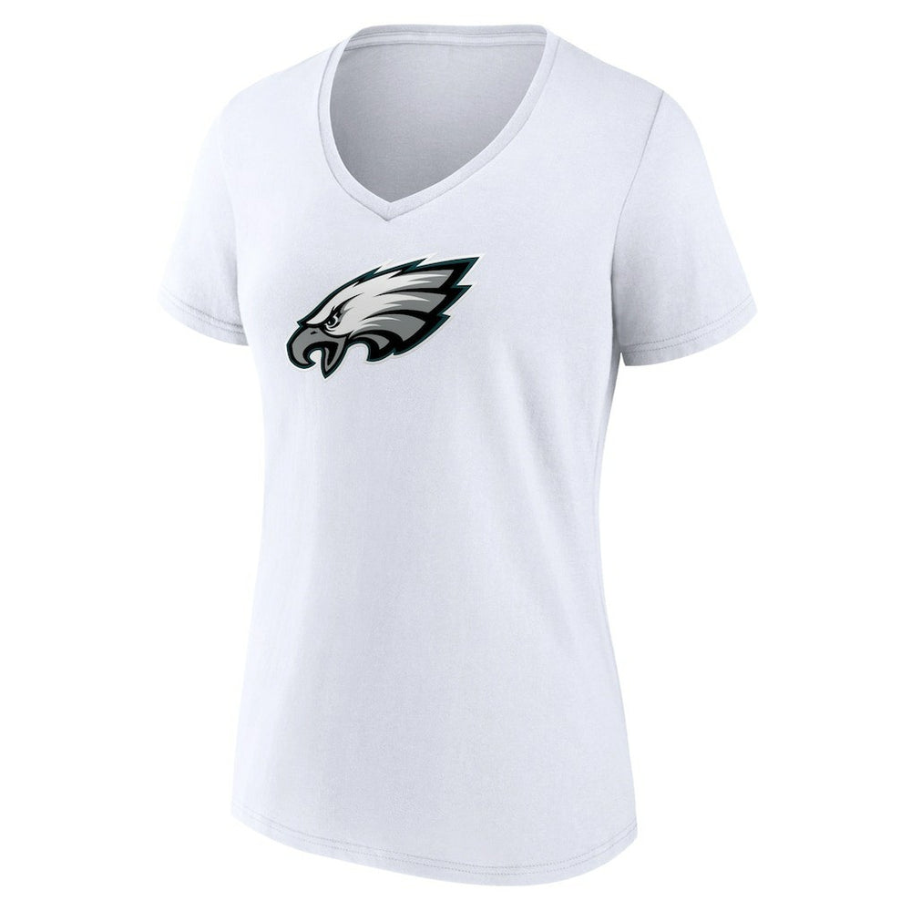 Philadelphia Eagles Women's Primary Team Logo V-Neck T-Shirt - White cheap
