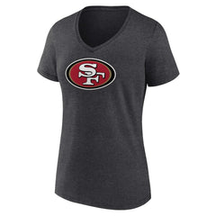 San Francisco 49ers Women's Primary Team Logo V-Neck T-Shirt - Charcoal on sale