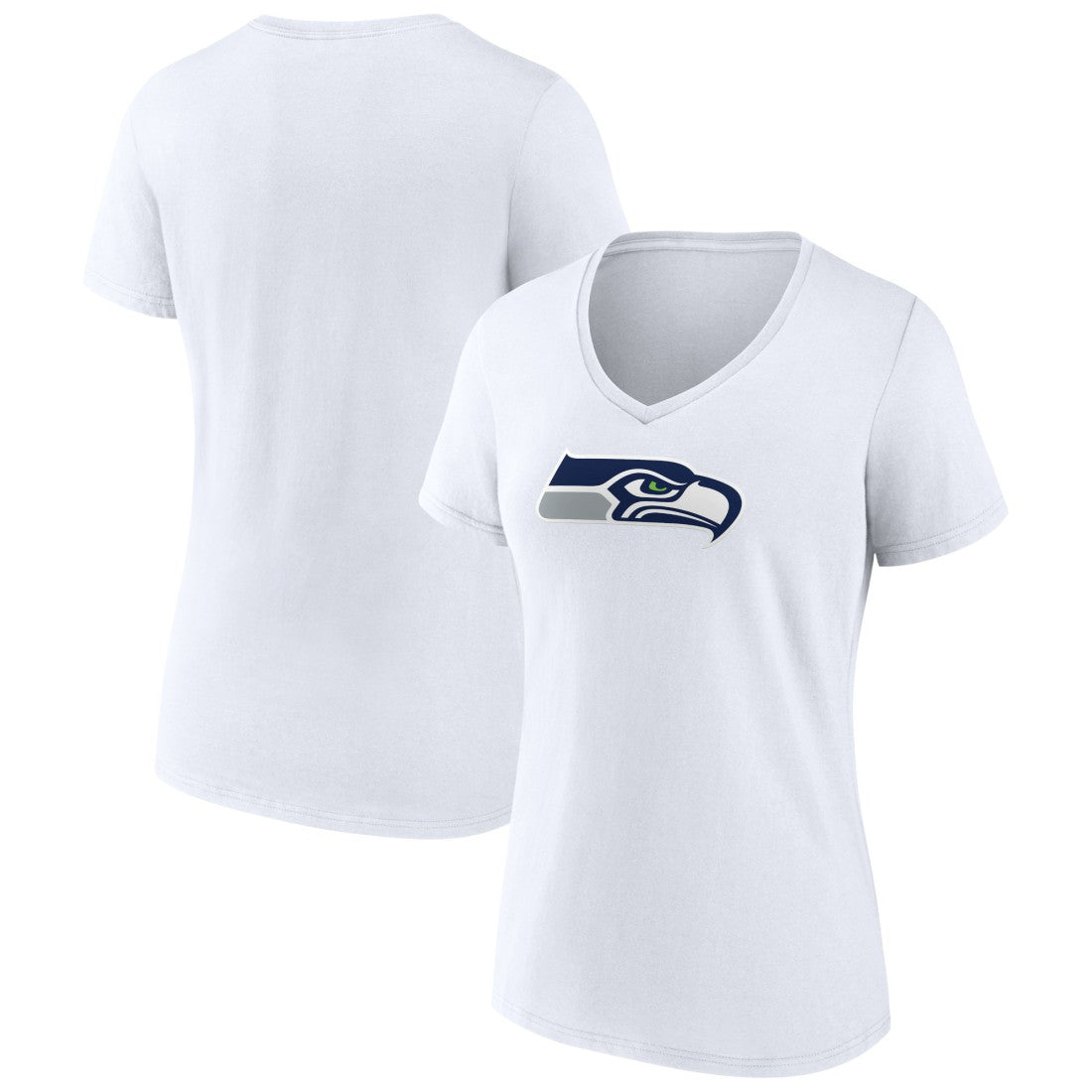 Seattle Seahawks Women's Primary Team Logo V-Neck T-Shirt - White outlet