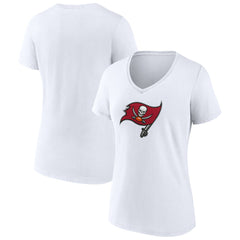 Tampa Bay Buccaneers Women's Primary Team Logo V-Neck T-Shirt - White sale