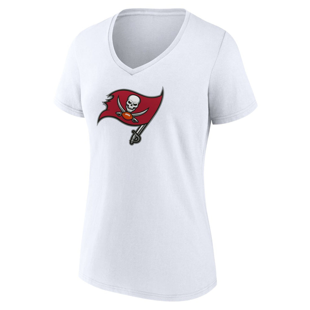 Tampa Bay Buccaneers Women's Primary Team Logo V-Neck T-Shirt - White sale