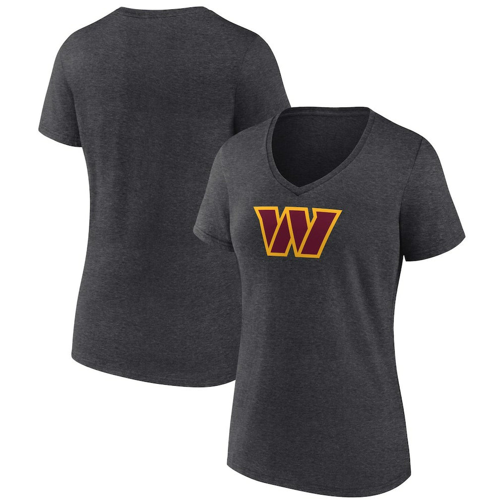 Washington Commanders Women's Primary Team Logo V-Neck T-Shirt - Charcoal discount