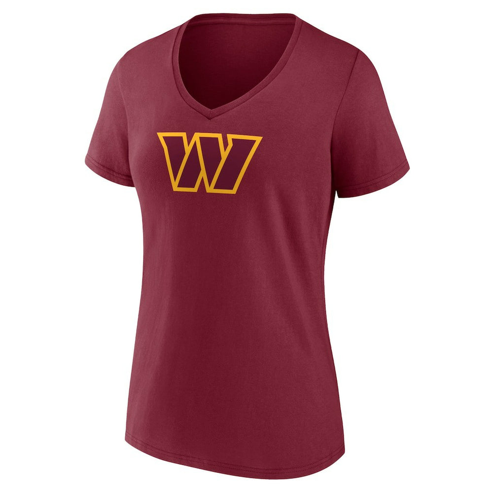 Washington Commanders Women's Primary Team Logo V-Neck T-Shirt - Burgundy discount