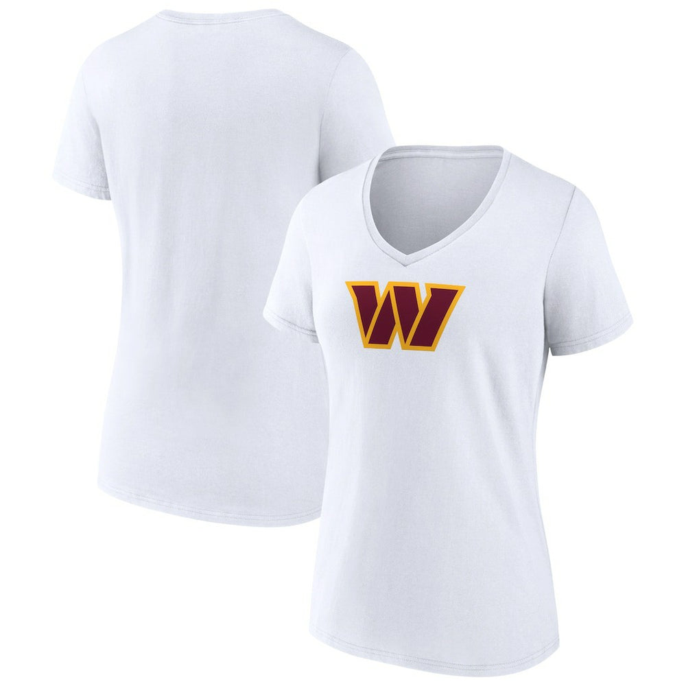 Washington Commanders Women's Primary Team Logo V-Neck T-Shirt - White sale