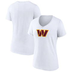 Washington Commanders Women's Primary Team Logo V-Neck T-Shirt - White sale