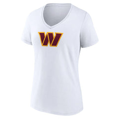Washington Commanders Women's Primary Team Logo V-Neck T-Shirt - White sale