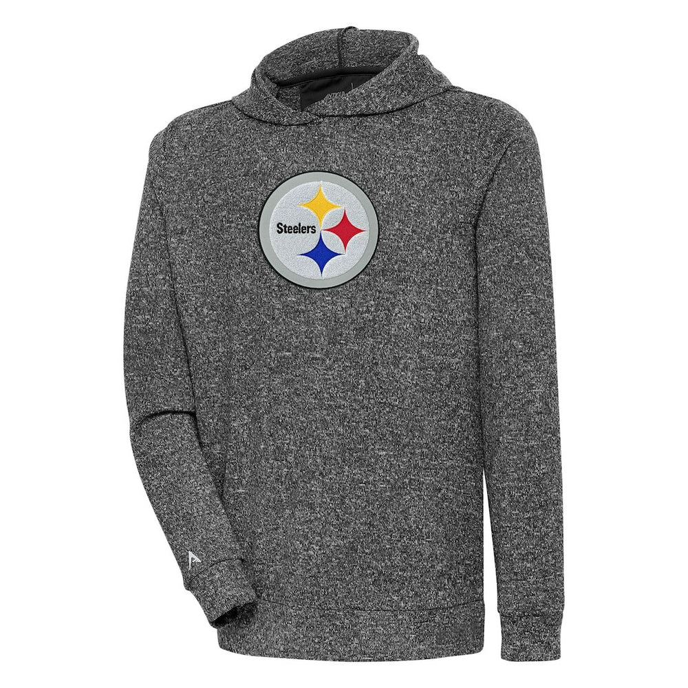Pittsburgh Steelers Antigua Absolute Chenille Pullover Hoodie - Heathered Black online