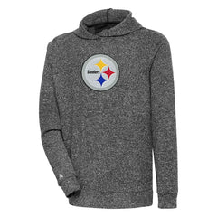 Pittsburgh Steelers Antigua Absolute Chenille Pullover Hoodie - Heathered Black online