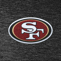 San Francisco 49ers Antigua Action Chenille Pullover Hoodie - Heathered Black sale