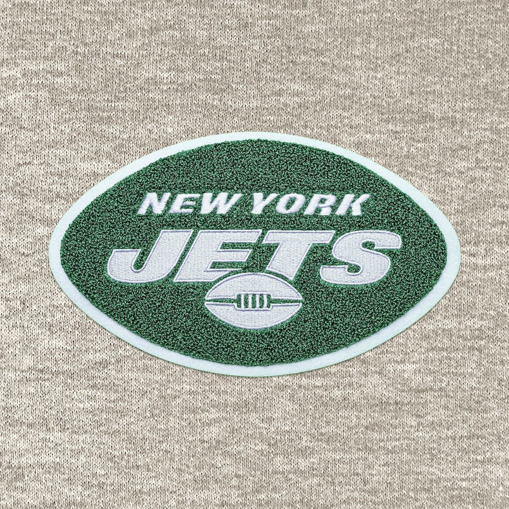 New York Jets Antigua Action Chenille Pullover Hoodie - Oatmeal outlet