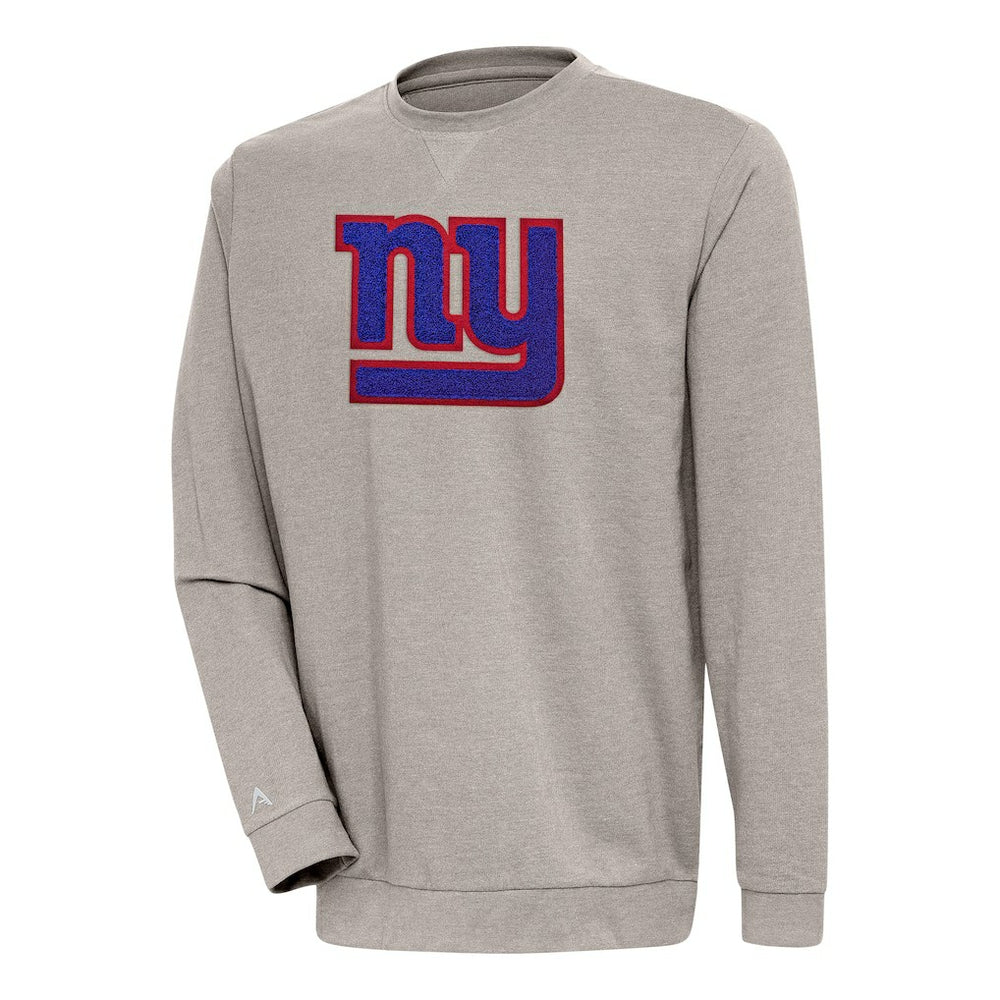 New York Giants Antigua Reward Chenille Pullover Crewneck Sweatshirt - Oatmeal outlet