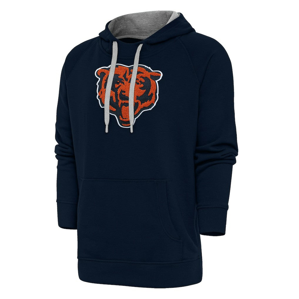 Chicago Bears Antigua Victory Chenille Pullover Hoodie - Navy on sale