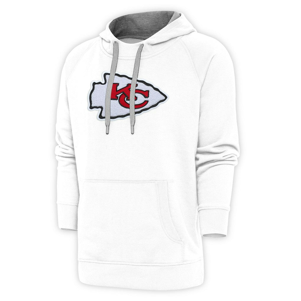 Kansas City Chiefs Antigua Victory Chenille Pullover Hoodie - White cheap