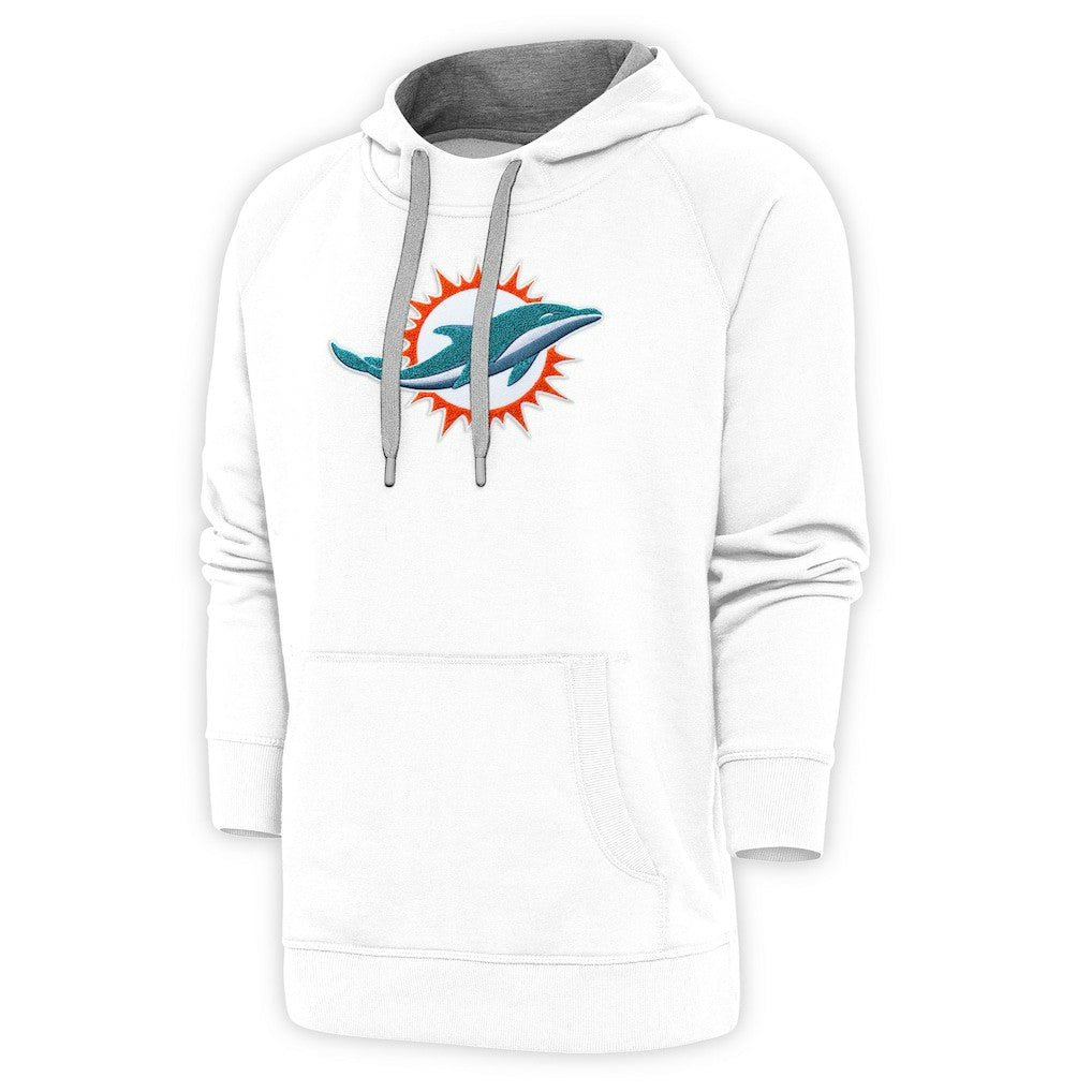 Miami Dolphins Antigua Victory Chenille Pullover Hoodie - White outlet