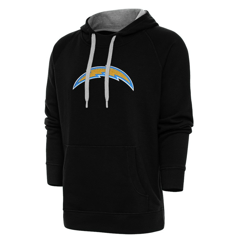 Los Angeles Chargers Antigua Victory Chenille Pullover Hoodie - Black on sale