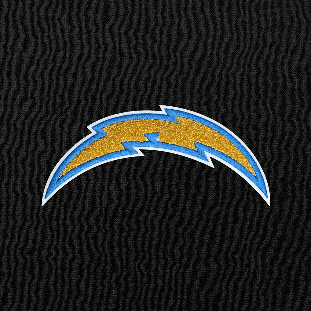 Los Angeles Chargers Antigua Victory Chenille Pullover Hoodie - Black on sale